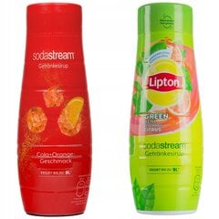 Sīrups SodaStream Cola Orange 440ml+Lipton Ice Tea Zaļā tēja ar citrusiem 440ml cena un informācija | Gāzētā ūdens aparāti | 220.lv