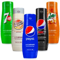 5x SodaStream Pepsi sīrups, Pepsi MAX, Mirinda, 7UP, Schwip Schwap zero cena un informācija | Gāzētā ūdens aparāti | 220.lv