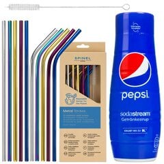 SodaStream Pepsi sīrups + SpinelSoda metāla salmiņi x10 cena un informācija | Gāzētā ūdens aparāti | 220.lv