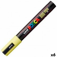 Marķieris POSCA PC-5M Dzeltens (6 gb.) cena un informācija | Kancelejas preces | 220.lv