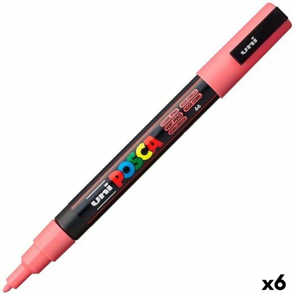 Marķieris POSCA PC-3M Coral Rozā (6 gb.) цена и информация | Kancelejas preces | 220.lv