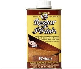 Mēbeļu renovators, Howard, Restor-A-Finish 236 ml, Walnut cena un informācija | Impregnanti, kopšanas līdzekļi | 220.lv