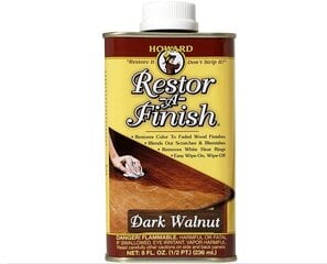 Mēbeļu renovators, Howard, Restor-A-Finish 236 ml, Dark Walnut cena un informācija | Impregnanti, kopšanas līdzekļi | 220.lv