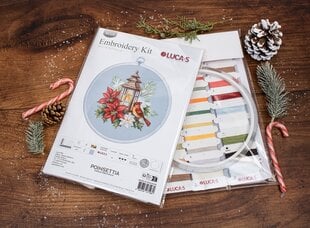 Izšūšanas komplekti ar stīpu Iekļauts "Poinsettia" 16x17cm SBC233 Luca-S cena un informācija | Izšūšanas piederumi | 220.lv