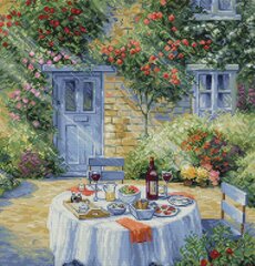 Izšūšanas komplekti "Romantic Garden" 31x32cm SBU5055 Luca-S cena un informācija | Izšūšanas piederumi | 220.lv