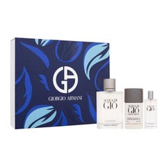 Komplekts Giorgio Armani Acqua di Gio Pour Homme EDT vīriešiem: tualetes ūdens, 100 ml + dezodorants, 75 g + mini aerosols, 15 ml cena un informācija | Vīriešu smaržas | 220.lv