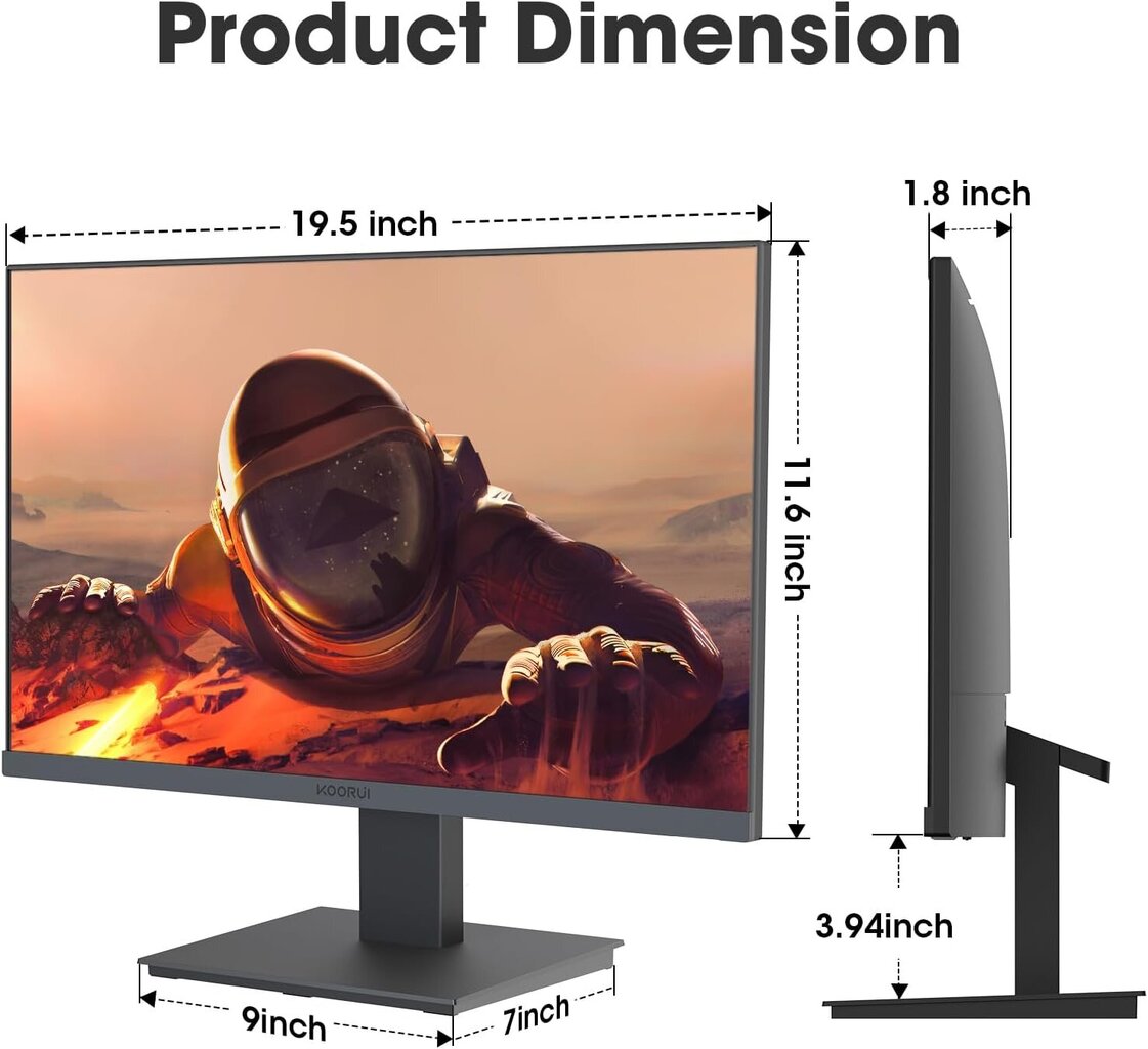 Koorui Monitor 22'' цена и информация | Monitori | 220.lv