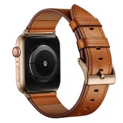 Siksniņa Aproce priekš Apple Watch Iwatch 4Tech modelim ULTRA SE 9 8 7 6 5 4 3 2 1 49 45 44 42 mm Band dabīgā āda brūns цена и информация | Аксессуары для смарт-часов и браслетов | 220.lv