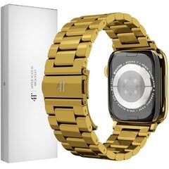 Siksniņa Aproce priekš Apple Watch Iwatch 4Tech modelim SE 9 8 7 6 5 4 3 2 1 41 40 38 mm Band Tērauda Nerūsējošais zeltaini cena un informācija | Viedpulksteņu un viedo aproču aksesuāri | 220.lv