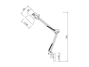 Sienas lampa Artemia+ ar slēdzi, 16,5 cm, pelēka 2157 цена и информация | Настенные светильники | 220.lv