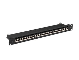 Lanberg patch panel 24 port 1U Cat.7 FTP Black PPS7-1024-B cena un informācija | Drošības sistēmu piederumi | 220.lv