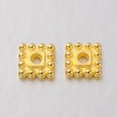 Starplikas Pērlītes, Kvadrāts, Bižutērijas Sakausējums, Tibetas Stils, Zelts, 7x7x2mm, 50 gab cena un informācija | Rotu veidošana, pērļošana | 220.lv