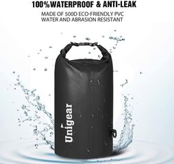 Unigear Dry Bag, melns, 5L, ūdensnecaurlaidīga mugursoma cena un informācija | Velo mugursomas | 220.lv