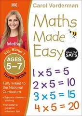 Maths Made Easy: Times Tables, Ages 5-7 (Key Stage 1): Supports the National Curriculum, Multiplication Exercise Book cena un informācija | Grāmatas pusaudžiem un jauniešiem | 220.lv