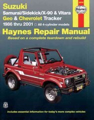 Suzuki Samurai (86-95), Sidekick (89-98), X-90 (96-98) & Vitara (99-01), Geo Tracker (86-97) & Chevrolet Tracker (98-01) Haynes Repair Manual (USA) 5th Revised edition cena un informācija | Sociālo zinātņu grāmatas | 220.lv