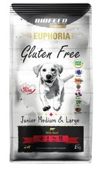 Biofeed Euphoria Gluten Free jauniem, vidēju un lielu šķirņu kucēniem ar liellopu gaļu, 2 kg cena un informācija | Sausā barība suņiem | 220.lv