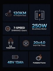 Saliekams elektriskais velosipēds pieaugušajiem Engwe Engine X, 20", sarkans/melns cena un informācija | Elektrovelosipēdi | 220.lv