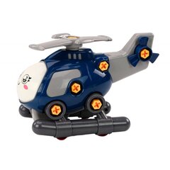 Konstruktors helikopters Lean Toys DIY Turning Cartoon Helicopter, zils cena un informācija | Rotaļlietas zēniem | 220.lv