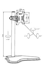 Monitora galda statīvs OMB TABLE BASE, 15"-32", 8 kg, 100x100 mm cena un informācija | TV kronšteini | 220.lv