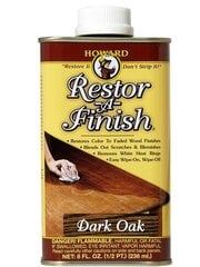 Mēbeļu renovators, Howard, Restor-A-Finish 236 ml, Dark Oak cena un informācija | Impregnanti, kopšanas līdzekļi | 220.lv