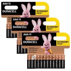 DURACELL akumulators AAA/MN2400 3 x 12 gab цена и информация | Батарейки | 220.lv