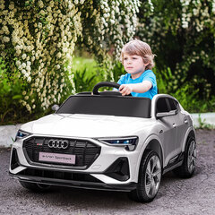 Vienvietīgs bērnu elektroauto Homcom Audi e-tron Sportback, balts cena un informācija | Bērnu elektroauto | 220.lv