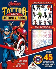 Marvel Avengers: Tattoo and Activity Book cena un informācija | Grāmatas mazuļiem | 220.lv