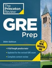 Princeton Review GRE Prep, 36th Edition: 4 Practice Tests plus Review & Techniques plus Online Features cena un informācija | Sociālo zinātņu grāmatas | 220.lv