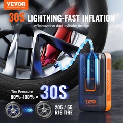 Мини портативный воздушный компрессор Vevor, 3x4000mAh, 150PSI цена и информация | Авто принадлежности | 220.lv