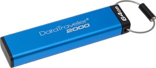 USB atmiņas karte Kingston 64GB USB 3.0 DT2000 ar kodu slēdzeni cena un informācija | USB Atmiņas kartes | 220.lv