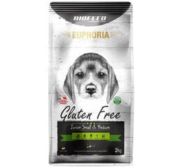 Biofeed Euphoria Gluten Free mazo un vidējo šķirņu kucēniem, ar jēru, 2 kg cena un informācija | Sausā barība suņiem | 220.lv