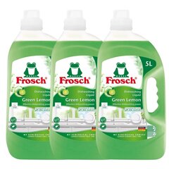 Frosch Trauku mazgāšanas līdzeklis Green Lemon 3 x 5L cena un informācija | Trauku mazgāšanas līdzekļi | 220.lv