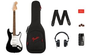 Elektriskās ģitāras komplekts Fender Affinity Strat + Mustang Micro + HD9 cena un informācija | Ģitāras | 220.lv