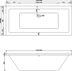 Vanna Mexen Cube ar apdari, 170x80 cm цена и информация | Ванны | 220.lv