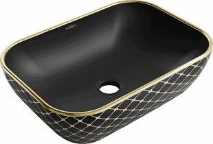 Izlietne Mexen Rita Black Matt/Gold Pattern cena un informācija | Izlietnes | 220.lv