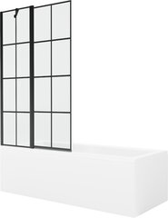 Vonia Mexen Cubik su apdaila ir stiklo sienele, 160x70 cm + 100 cm, White+Black grid цена и информация | Для ванны | 220.lv