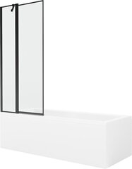 Vonia Mexen Cubik su apdaila ir stiklo sienele, 160x70 cm + 80 cm, White+Black frame цена и информация | Для ванны | 220.lv