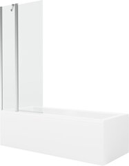 Vonia Mexen Cubik su apdaila ir stiklo sienele, 160x70 cm + 80 cm, White+Chrome/Transparent цена и информация | Для ванны | 220.lv