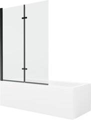 Vonia Mexen Cubik su apdaila ir stiklo sienele, 160x70 cm + 120 cm (II), White+Black/Transparent цена и информация | Для ванны | 220.lv