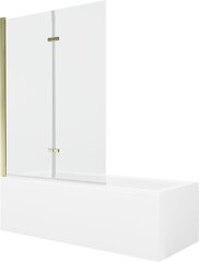 Vonia Mexen Cubik su apdaila ir stiklo sienele, 160x70 cm + 120 cm (II), White+Gold/Transparent цена и информация | Для ванны | 220.lv