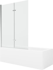 Vonia Mexen Cubik su apdaila ir stiklo sienele, 160x70 cm + 120 cm (II), White+Chrome/Transparent цена и информация | Для ванны | 220.lv