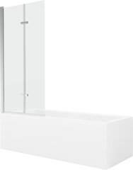 Vonia Mexen Cubik su apdaila ir stiklo sienele, 160x70 cm + 80 cm (II), White+Chrome/Transparent цена и информация | Для ванны | 220.lv