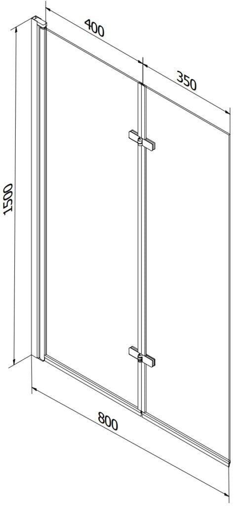 Vanna Mexen Cubik ar apdari un stikla sienu, 150x70 cm + 80 cm (II) cena un informācija | Vannas | 220.lv