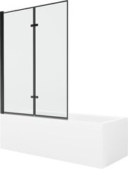 Vonia Mexen Cubik su apdaila ir stiklo sienele, 150x70 cm + 120 cm (II), White+Black frame цена и информация | Ванны | 220.lv