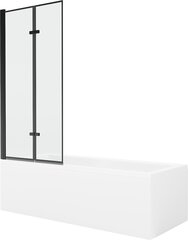 Vonia Mexen Cubik su apdaila ir stiklo sienele, 150x70 cm + 80 cm (II), White+Black frame цена и информация | Ванны | 220.lv