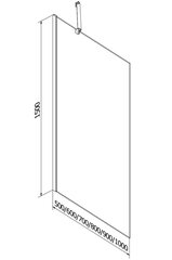 Vanna Mexen Cubik ar apdari un stikla sienu, 170x70 cm + 90 cm cena un informācija | Vannas | 220.lv