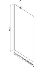 Vanna Mexen Cubik ar apdari un stikla sienu, 170x70 cm + 100 cm cena un informācija | Vannas | 220.lv