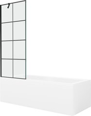 Vonia Mexen Cubik su apdaila ir stiklo sienele, 160x70 cm + 70 cm, White+Black grid цена и информация | Для ванны | 220.lv