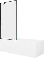 Vonia Mexen Cubik su apdaila ir stiklo sienele, 160x70 cm + 90 cm, White+Black frame цена и информация | Для ванны | 220.lv