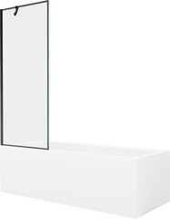 Vonia Mexen Cubik su apdaila ir stiklo sienele, 160x70 cm + 70 cm, White+Black frame цена и информация | Для ванны | 220.lv